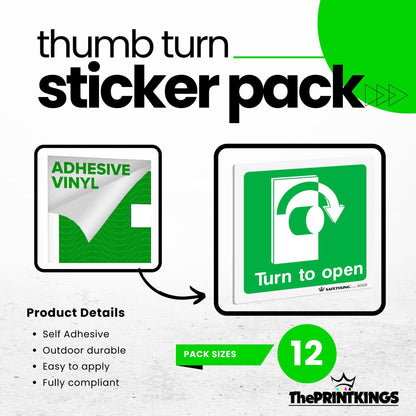 Sticker pack with adhesive vinyl and safety sign design on a white background, featuring ThePrintKings branding.