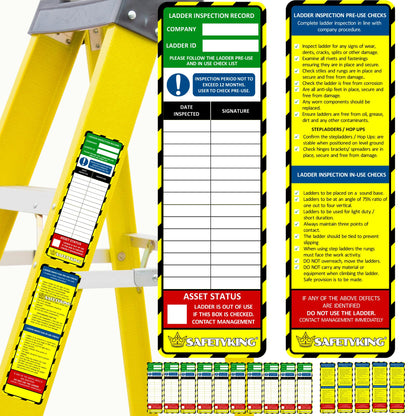 Ladder Inspection Tags 30pcs 20x / 15 pcs 10x Inspection Ladder Tag Stickers and 5X Procedure Stickers.