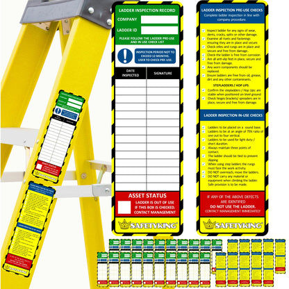 Ladder Inspection Tags 30pcs 20x / 15 pcs 10x Inspection Ladder Tag Stickers and 5X Procedure Stickers.