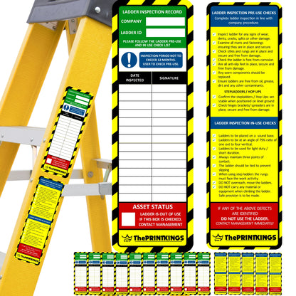 Ladder Inspection Tags 30pcs 20x / 15 pcs 10x Inspection Ladder Tag Stickers and 5X Procedure Stickers.